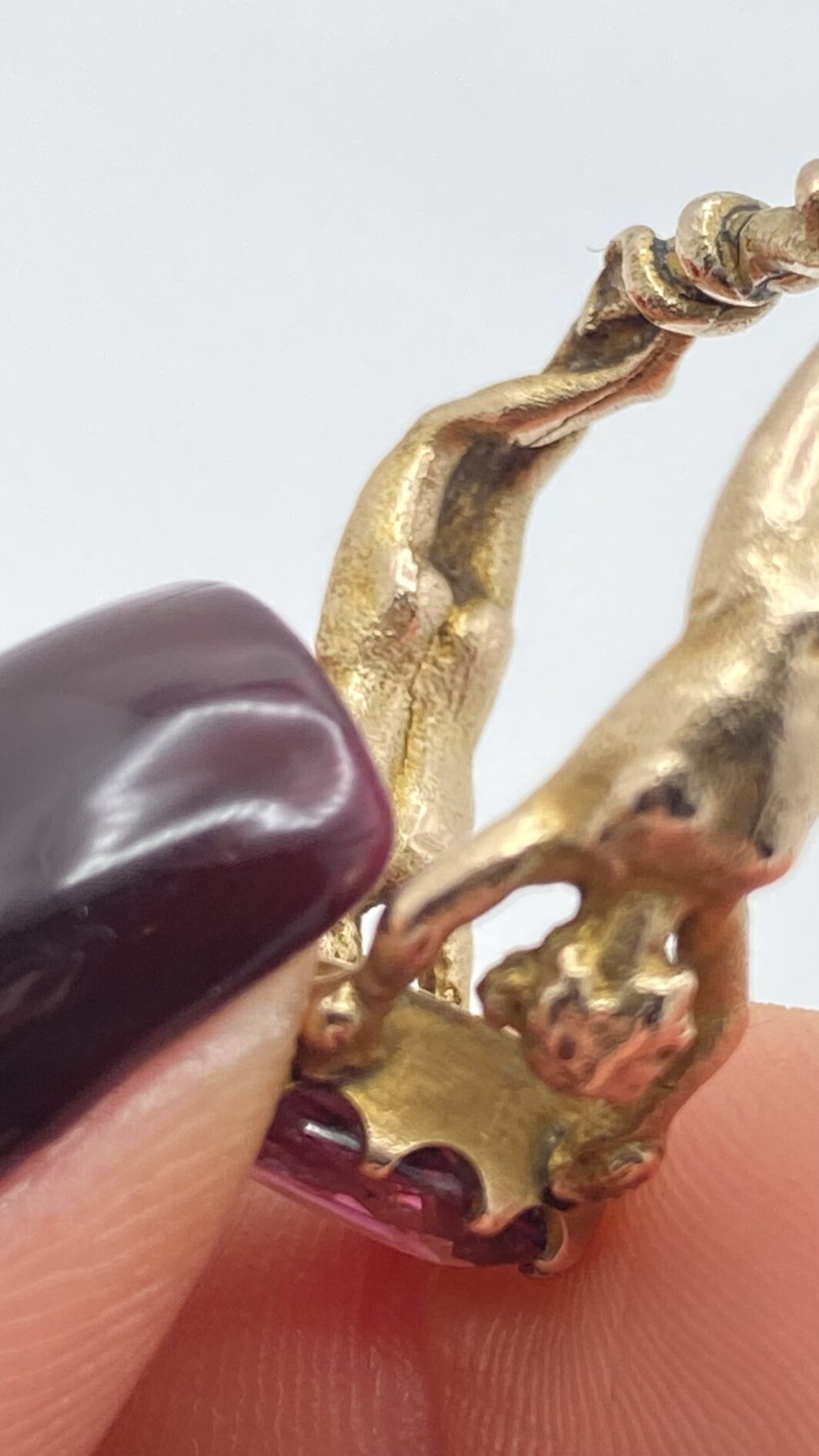MERAVIGLIOSO ANELLO DI FIDANZAMENTO VITTORIANO, CON TORMALINA DI TRE CARATI, IN ORO 9 CT. U.K. XIX sec. - immagine 14