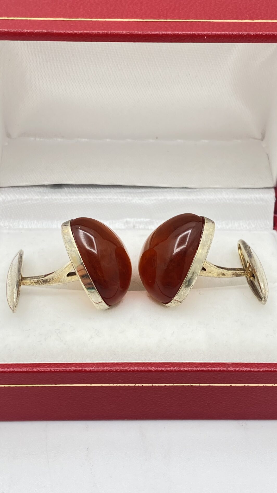 GEMELLI VINTAGE ANNI ‘60: ELEGANZA SOVIETICA IN ARGENTO DORATO E AMBRA BALTICA. - immagine 6