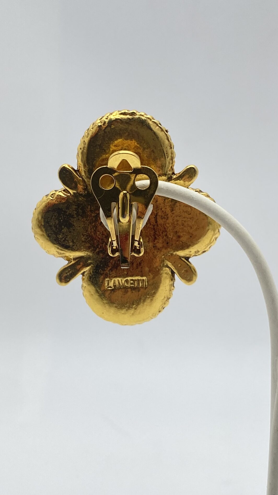ORECCHINI VINTAGE LANCETTI A CROCE CON PERLE MABÈ. BIGIOTTERIA ITALIANA ANNI ‘80. - immagine 6