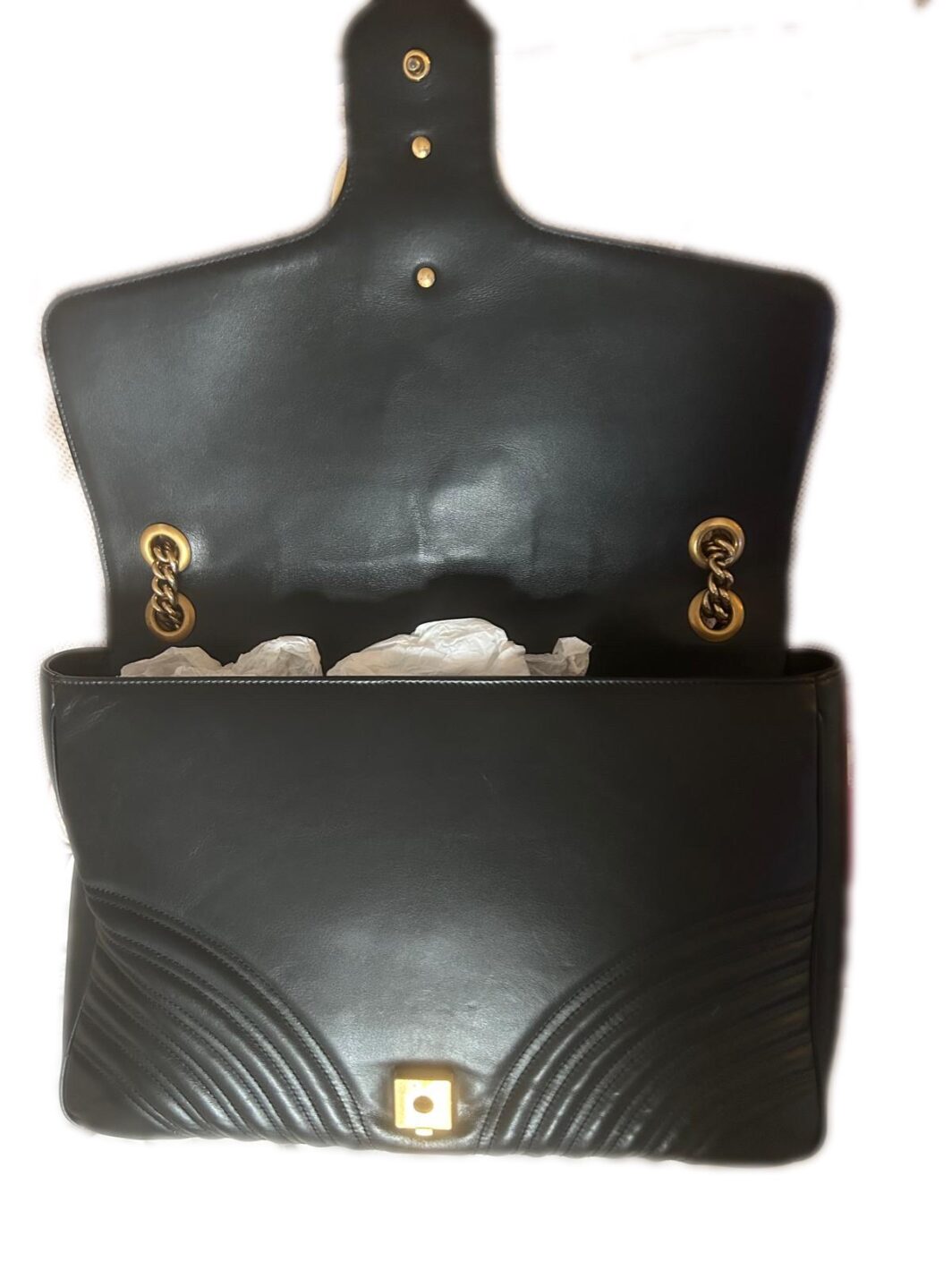 ICONICA BORSA GG MARMONT CHAIN FLAP BY GUCCI, IN PELLE MISURA GRANDE. - immagine 14