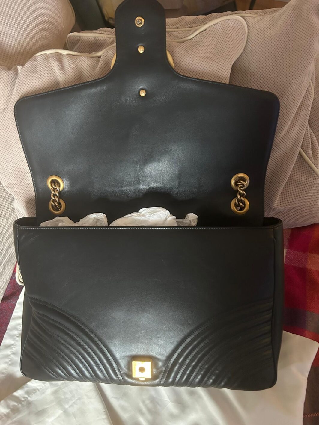 ICONICA BORSA GG MARMONT CHAIN FLAP BY GUCCI, IN PELLE MISURA GRANDE. - immagine 6