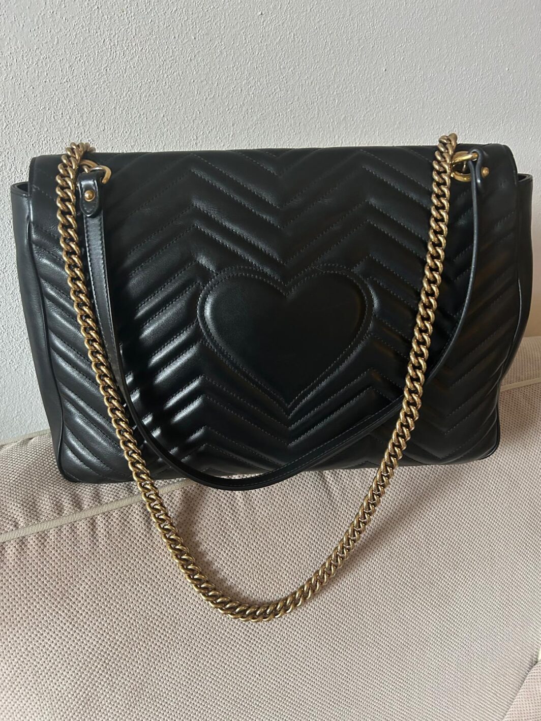 ICONICA BORSA GG MARMONT CHAIN FLAP BY GUCCI, IN PELLE MISURA GRANDE. - immagine 3
