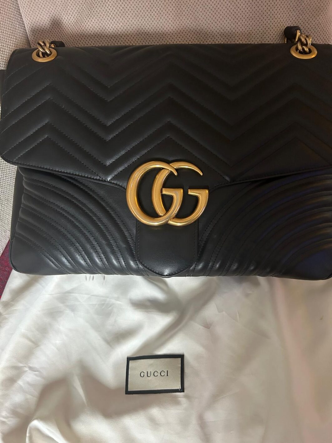 ICONICA BORSA GG MARMONT CHAIN FLAP BY GUCCI, IN PELLE MISURA GRANDE. - immagine 5