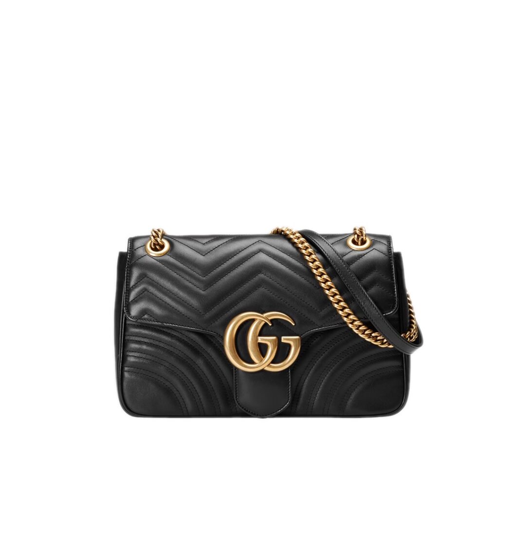 ICONICA BORSA GG MARMONT CHAIN FLAP BY GUCCI, IN PELLE MISURA GRANDE.