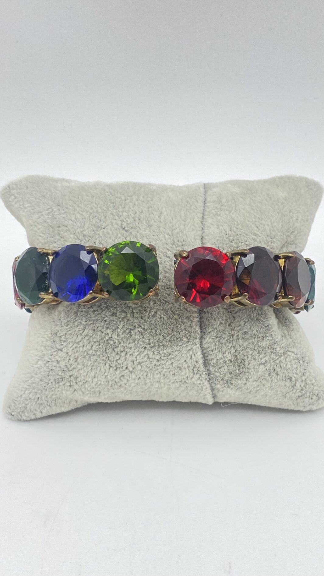 BRACCIALE VINTAGE ANNI ‘50 – ESPLOSIONE DI COLORE IN CRISTALLI POLICROMI E METALLO GOLDTONE - immagine 5