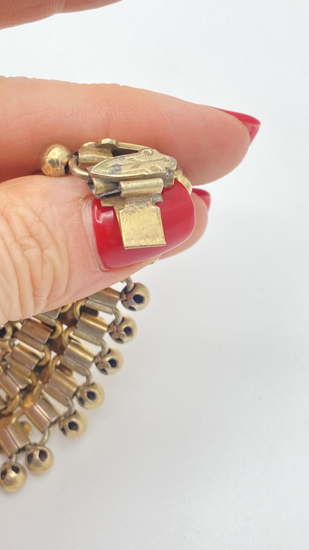 BRACCIALE VITTORIANO IN PINCHBECK CON GIGLI FIORENTINI E SFERE MOBILI - immagine 7