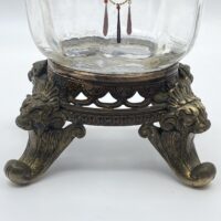 RAFFINATO VASO ART NOUVEAU IN VETRO SOFFIATO DIPINTO A MANO A MOTIVI FLOREALI, CON BASE IN BRONZO. FRANCIA, FINE XIX sec. - immagine 14