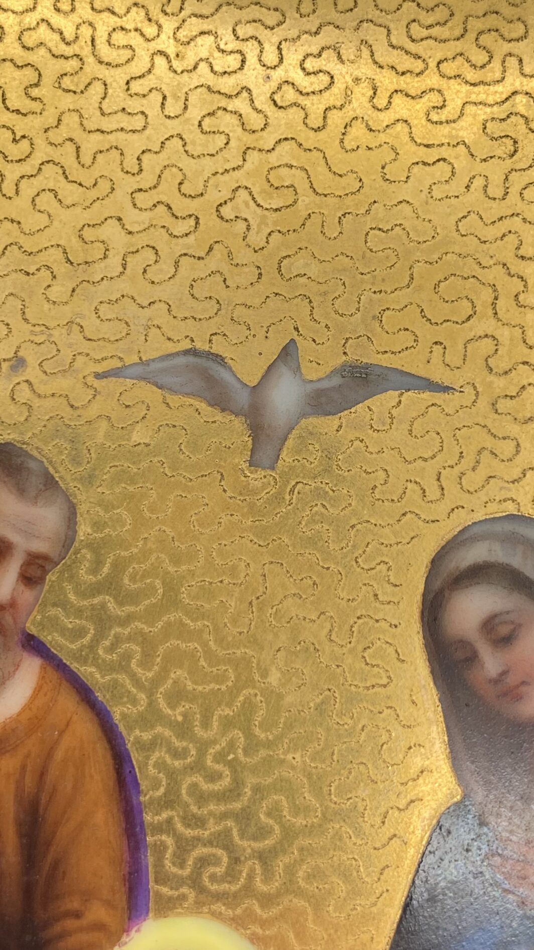 IMPORTANTE E RARA PLACCA IN PORCELLANA DIPINTA A MANO CON ORO ZECCHINO - SACRA FAMIGLIA, FIRENZE E ROMA, FINE OTTOCENTO - immagine 11