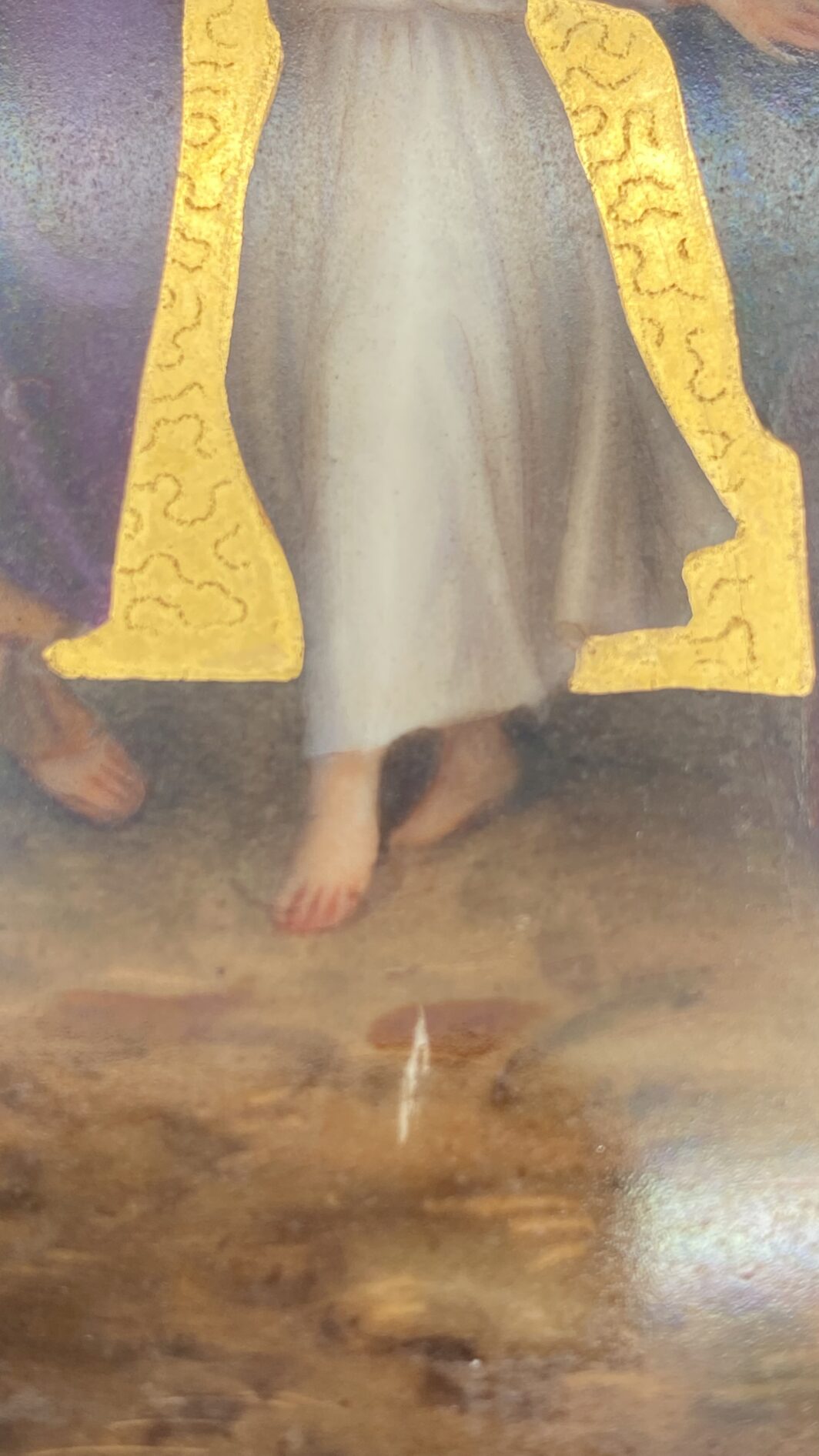 IMPORTANTE E RARA PLACCA IN PORCELLANA DIPINTA A MANO CON ORO ZECCHINO - SACRA FAMIGLIA, FIRENZE E ROMA, FINE OTTOCENTO - immagine 15