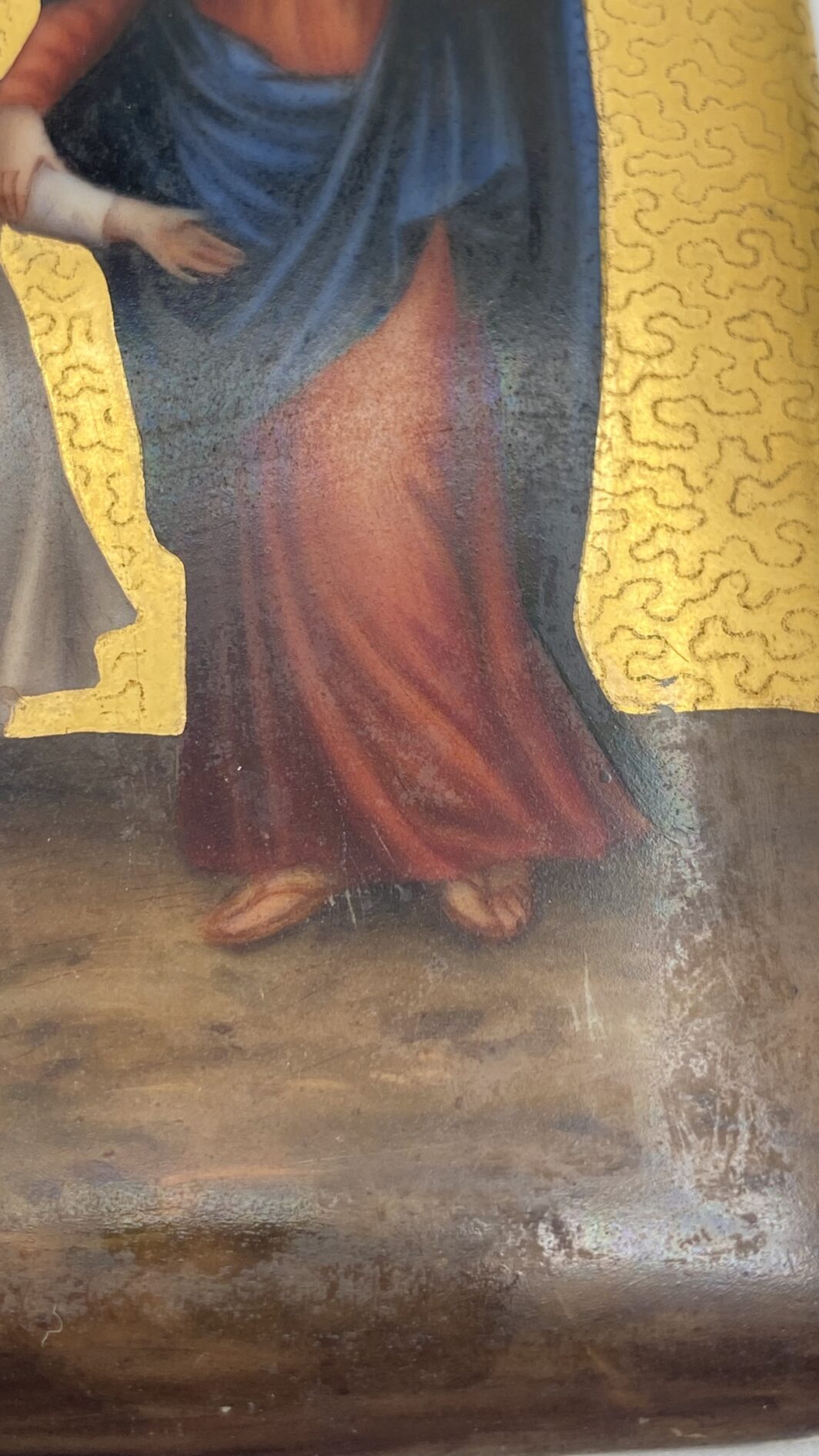 IMPORTANTE E RARA PLACCA IN PORCELLANA DIPINTA A MANO CON ORO ZECCHINO - SACRA FAMIGLIA, FIRENZE E ROMA, FINE OTTOCENTO - immagine 16
