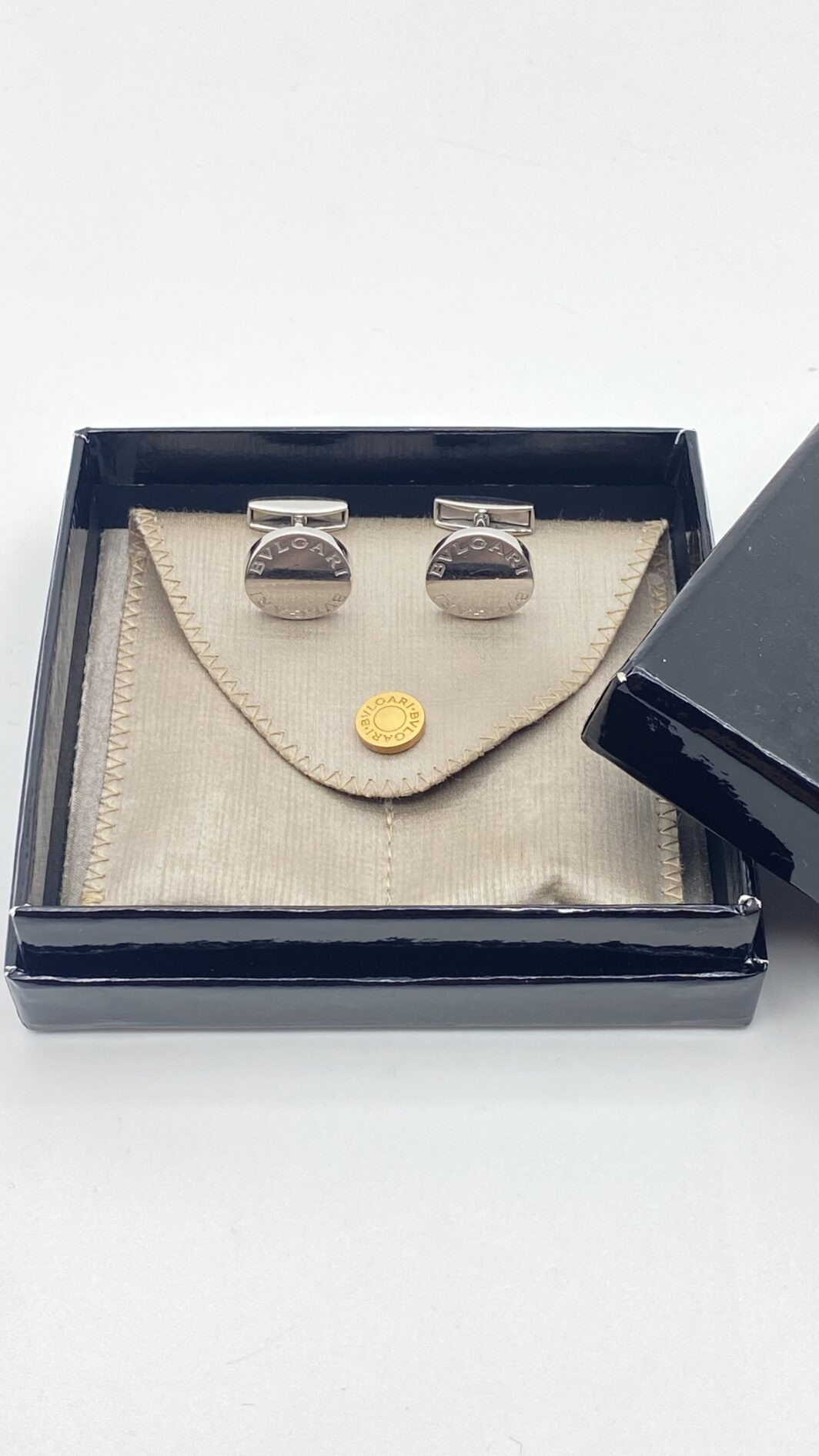 GEMELLI BULGARI “PAN COUPÉ” IN ARGENTO MASSICCIO 925 – CON SCATOLA E CUSTODIA ORIGINALI - immagine 4
