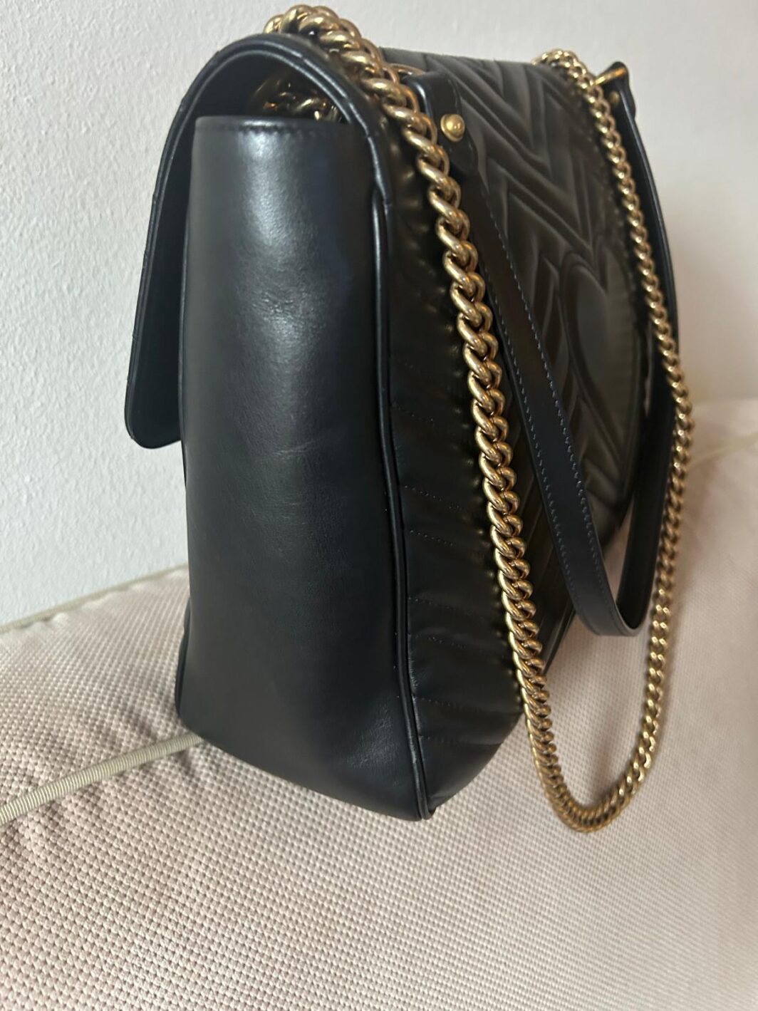 ICONICA BORSA GG MARMONT CHAIN FLAP BY GUCCI, IN PELLE MISURA GRANDE. - immagine 8