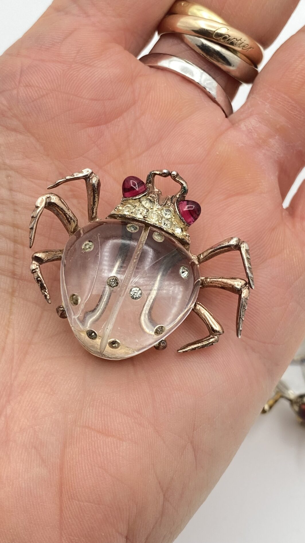 STRAORDINARIE SPILLE FIRMATE “CORO STERLING” A FORMA DI COCCINELLE “JELLY BELLY”. BIGIOTTERIA AMERICANA ANNI ‘40 - immagine 14
