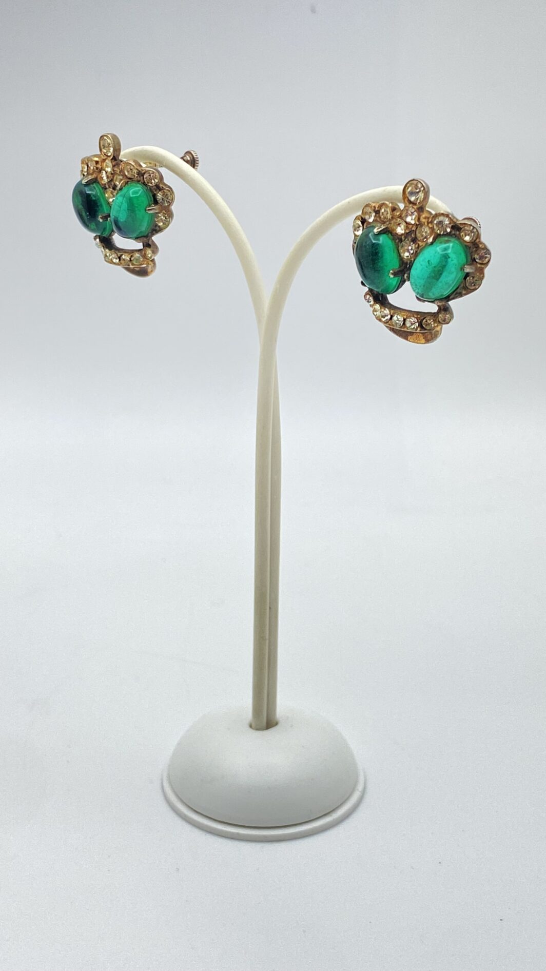 STRAORDINARIA DEMI PARURE FIRMATA “CORO STERLING” ANNI’40. CORONE REGALI CON STRASS E CABOCHON DI CRISTALLO. - immagine 11
