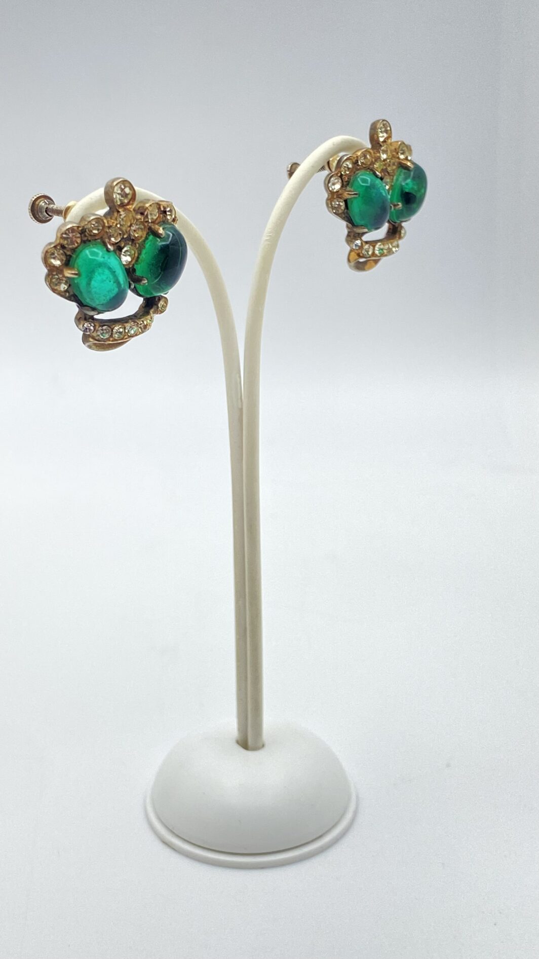 STRAORDINARIA DEMI PARURE FIRMATA “CORO STERLING” ANNI’40. CORONE REGALI CON STRASS E CABOCHON DI CRISTALLO. - immagine 9