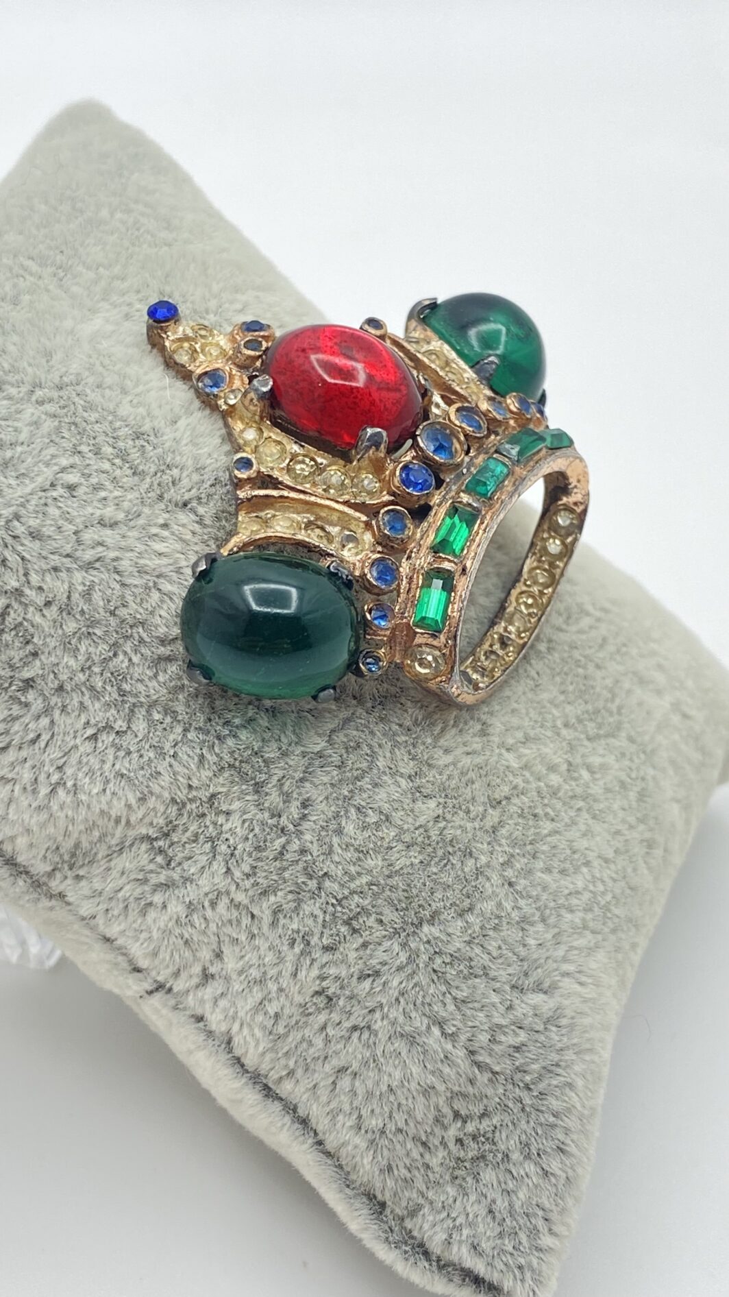STRAORDINARIA DEMI PARURE FIRMATA “CORO STERLING” ANNI’40. CORONE REGALI CON STRASS E CABOCHON DI CRISTALLO. - immagine 29