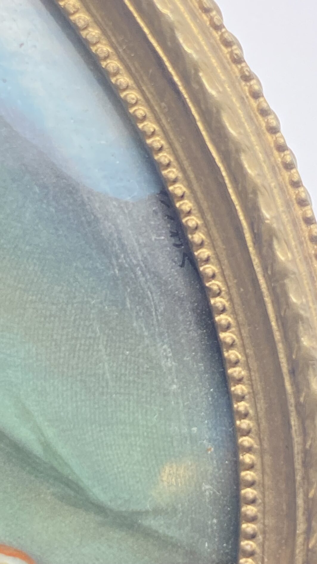 NAPOLEONE SU AVORIO STRAORDINARIA MINIATURA OVALE CON SPECCHIO ORIGINALE, XIX SECOLO. - immagine 13