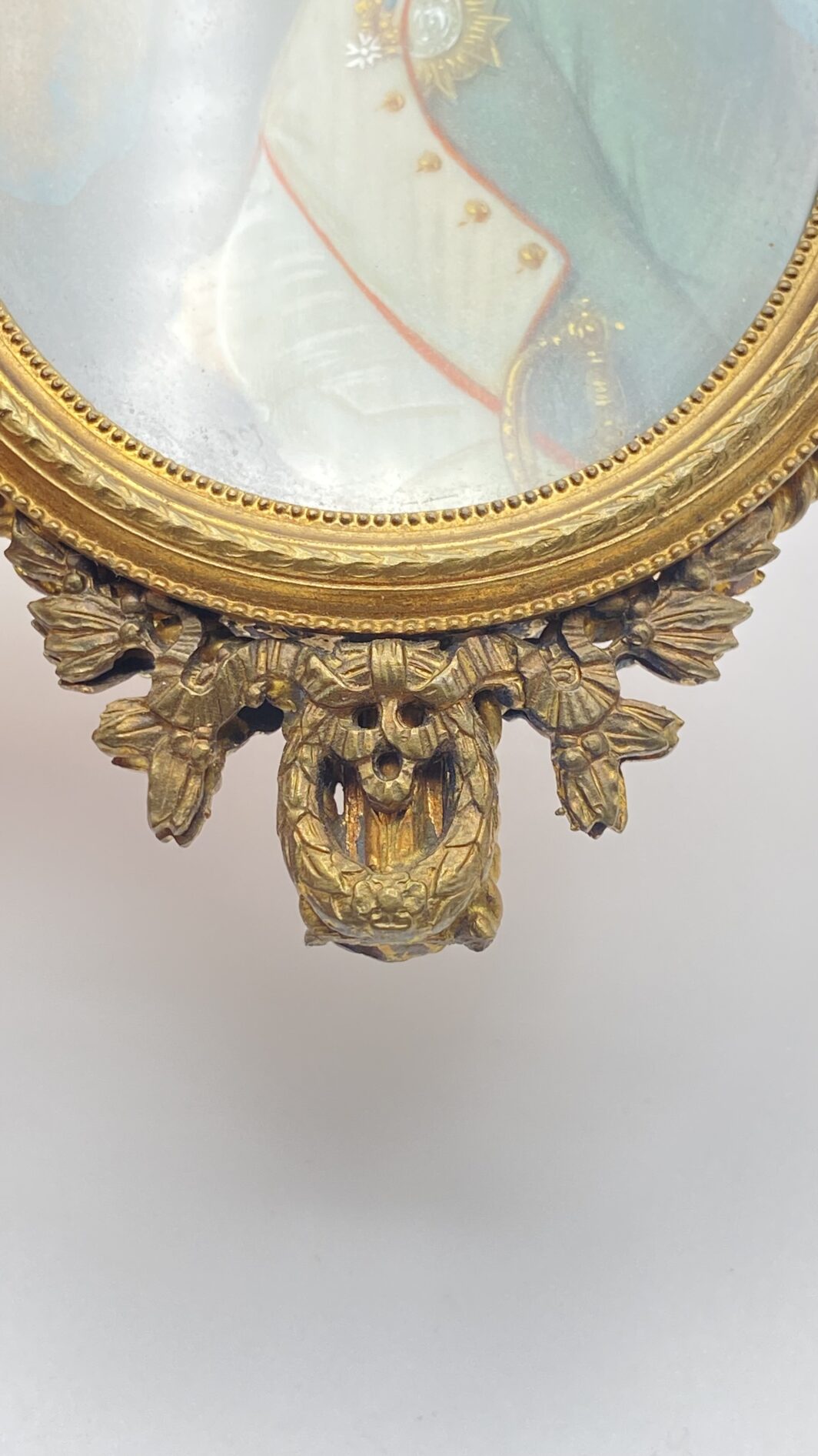NAPOLEONE SU AVORIO STRAORDINARIA MINIATURA OVALE CON SPECCHIO ORIGINALE, XIX SECOLO. - immagine 9