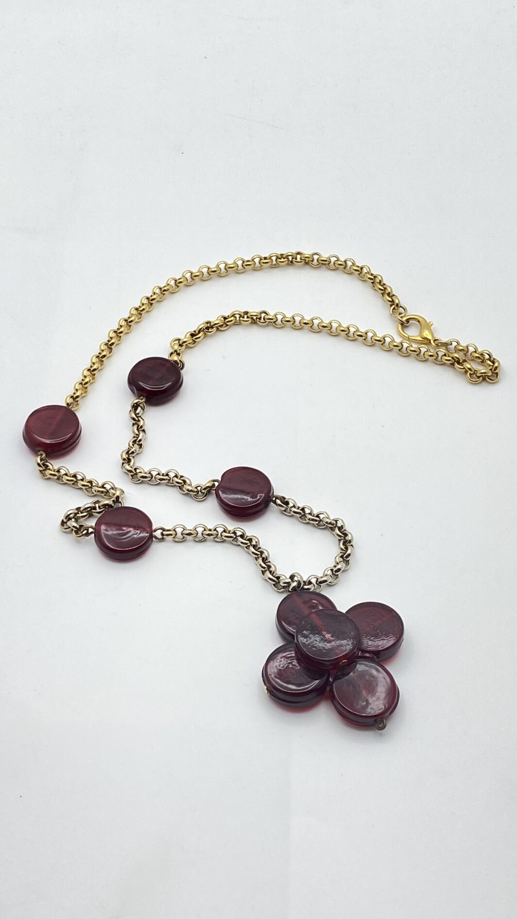 BELLISSIMA COLLANA VINTAGE ANNI ‘80, FIRMATA “RADÀ”, IN METALLO GOLDTONE E VVETRO MURANO. - immagine 8