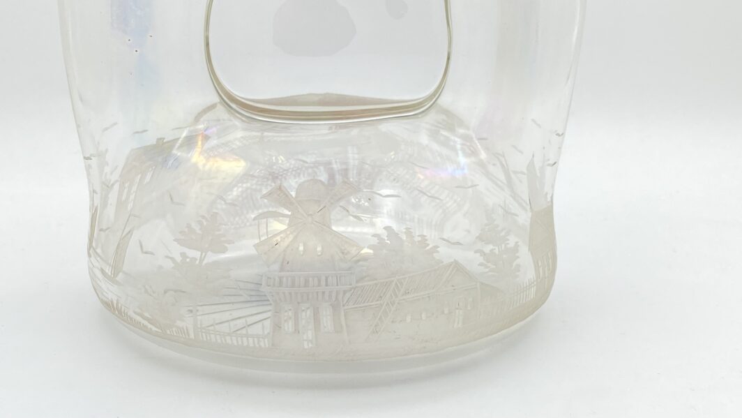 BOTTIGLIA DA LIQUORE IN CRISTALLO INTAGLIATO E ARGENTO, GERMANIA XIX SECOLO, RAFFINATA OPERA DECORATIVA DAL FASCINO CONTADINO - immagine 10