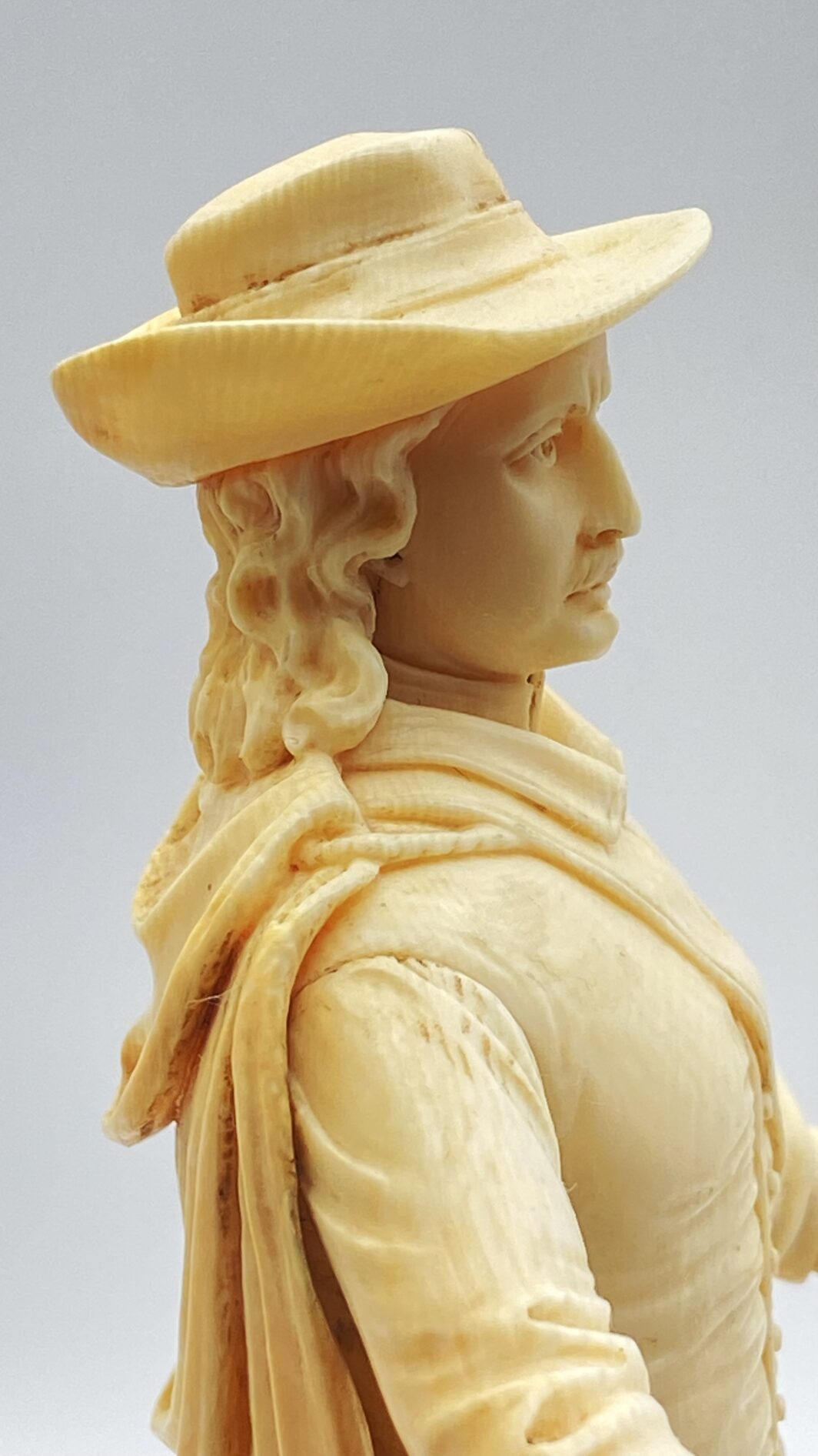 SCULTURA IN AVORIO CON BASE IN LEGNO EBANIZZATO, FRANCIA DIEPPE XVIII SECOLO, CAPOLAVORO MUSEALE DI SCULTURA SETTECENTESCA - immagine 11