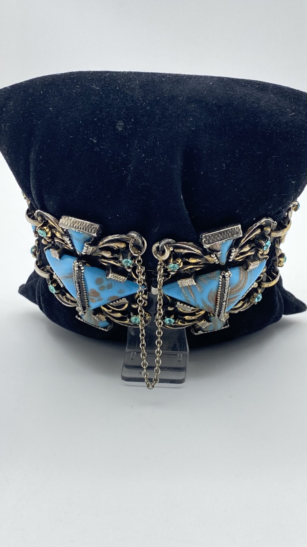 PARURE SELRO  VINTAGE – UN TRIONFO DI TURCHESE, STRASS E MAESTRIA AMERICANA ANNI’40 - immagine 6