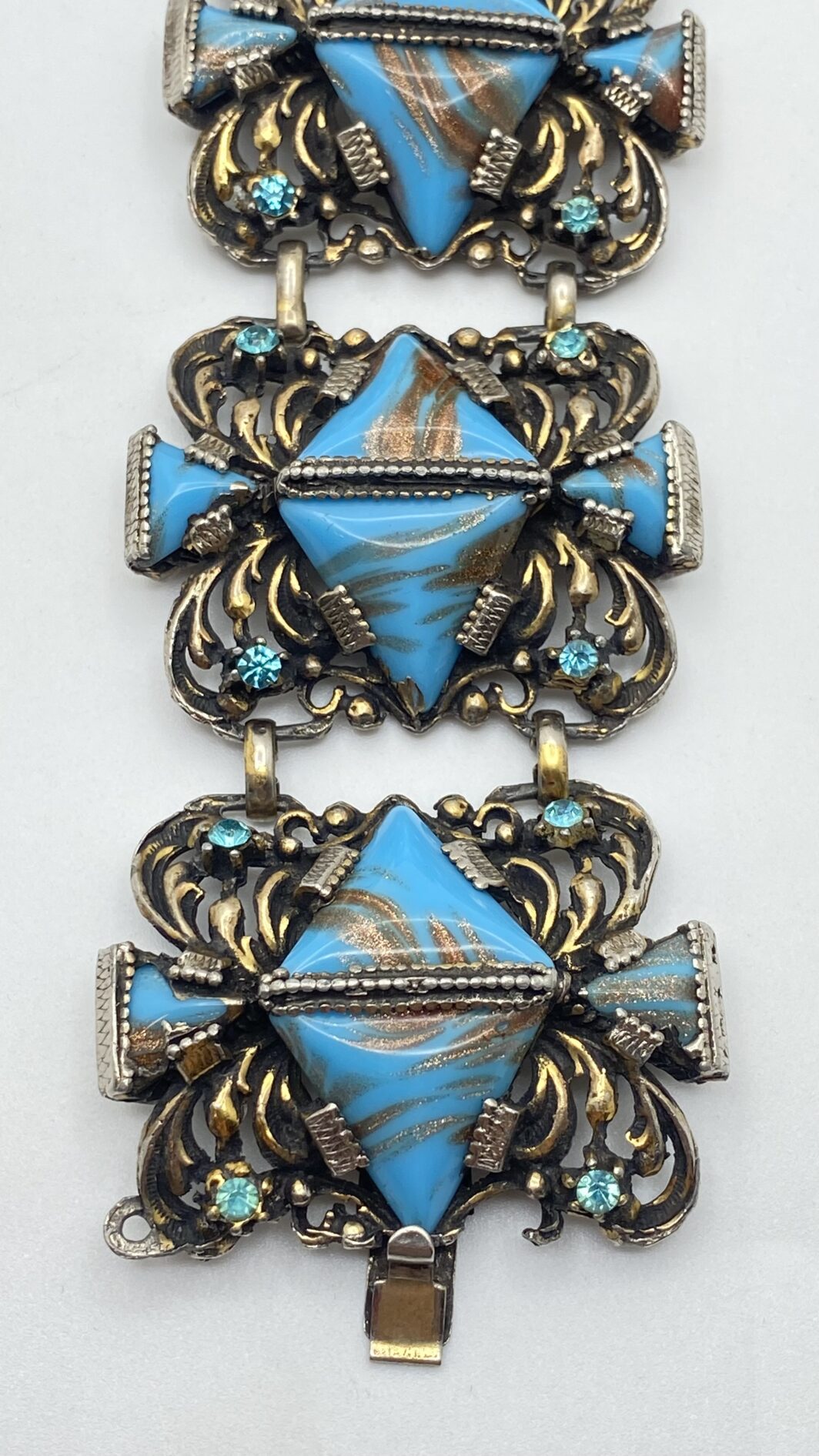 PARURE SELRO  VINTAGE – UN TRIONFO DI TURCHESE, STRASS E MAESTRIA AMERICANA ANNI’40 - immagine 12
